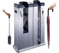 Automatic Wet Umbrella Bag Wrapper, Commercial Double Wet Umbrella Packing Machine, Coating Wet Umbrella Bag Dispenser with 200 Bags & Wheels, Wet Umbrella Wrapper Storage Stand for Hotel, Office(Silv