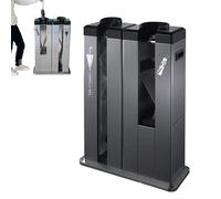 Automatic Wet Umbrella Wrapper - Double Slots Packing Machine, Stainless Steel Holder with Wheels, Includes 1200 Umbrella Bags for Hotels and Banks