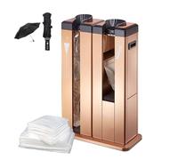 Automatic Wet Umbrella Wrapper Machine, Automatic Wet Umbrella Bag Dispenser, Stainless Steel Double Slots, Includes 600 Short and 600 Long Bags, Suitable for Malls, Offices, Hotels(Champagne Gold)