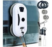 Automatic Window Cleaning Robot, Intelligent Path Planning Robot Window Cleaner with Edge Detection, Powerful Suction, Anti-Drop Safety, Remote Control for High-Rise Glass Large Bay Windows(Size:29.5*