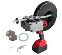 Automatic Wire Stringing Machine, Angle Adjustable Fish Tape Tools with 4 Rubber Wheel, with 2 Batterys, for Construction Hydropower