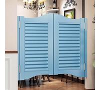Automatic Wooden Swing Doors for Indoor Kitchen Entrance 90cm Height Blue 100cm/39.3in - Stylish Closure Space-Saving Design & Easy to Install