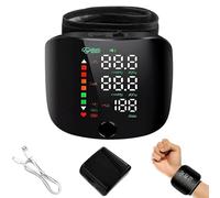 Automatic Wrist Blood Pressure Monitor - Rechargeable Digital BP Machine with Large LCD Display, Adjustable Cuff & Memory Function - Accurate BP & Pulse Monitor for Adults & Elderly