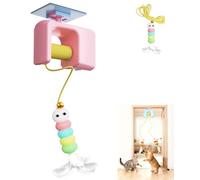 Automatic Yo-Yo Style Cat Toy, 70-Inch Long Hanging Retractable Flying Bird String Cat Toy, Door Interactive Cat Toys for Bored Indoor Cats, Smart Motion Activated String Toy for Exercise (Pink)