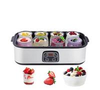 Automatic Yogurt Maker Machine,1400mL Multi-Function Electric Yogurt Machine,Adjustable Temperature & Time Control for Fresh Homemade Yogurt,Glass Containers for Organic Yogurt, Natto (Silvery-1400ML)