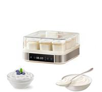 Automatic Yogurt Maker, Small Fermentation Machine with 9 Glass Jars, Adjustable Temperature 25-65℃ & Timer 0-99.59H, for Home Organic Yogurt, Cheese Making