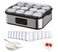 Automatic Yogurt Maker with 12 Jars 2160ml Digital Yogurt Maker Machine Adjustable Temperature 48H Time Control for Fresh Homemade Yogurt Dessert, Led Display Multi-Function Electric Yogurt Machine
