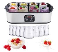 Automatic Yogurt Maker with 8 Jars 1400ml Digital Yogurt Maker Machine Adjustable Temperature 48H Time Control for Fresh Homemade Yogurt Dessert, Led Display Multi-Function Electric Yogurt Machine
