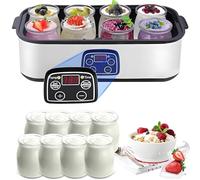 Automatic Yogurt Maker with LCD Display, 1400ML Fermenter with 8 Cups, Auto Temp Control and 0-48H Adjustable Time, Yogurt Machine for Men Women Making Cheese, Yogurt