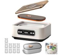 Automatic Yogurt Maker with LED Display and Timer, Stainless Steel Liner, Constant Temperature Control for Home Organic Yogurt and Natto