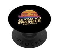 Automation Engineer Funny Retro Sunset Saying PopSockets Adhesive PopGrip