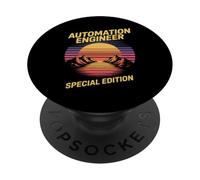 Automation Engineer Funny Retro Sunset Saying PopSockets Adhesive PopGrip