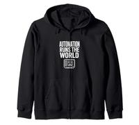 Automation Runs The World PLC Industrial Automation Zip Hoodie