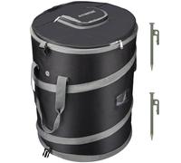 AUTOMATTERS Pop-Up Trash Bin with Removable Divider, Heavy Duty Bottom, Collapsible Storage for Camping, Laundry, Storage and Garden, Waterproof and Tear Resistance Material with Air Vent