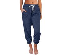 AUTOMET Sweatpants Women with Pockets Lounge Pajama Travel Pants Work Joggers Fall Clothes Winter Teachers Outfits 2025, Navy Blue, Medium