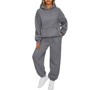 AUTOMET Womens 2 Piece Outfits Lounge Hoodie Sweatsuit Sets Oversized Sweatshirt Baggy Fall Fashion Sweatpants with Pockets, Darkgrey, Small