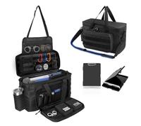 Automiim Patrol Bag Law Enforcement with Portable Clipboard, Military Grade Police Duty Bag with 2 Carry Types, Front Seat Organizer with Molle System and Cup Holders