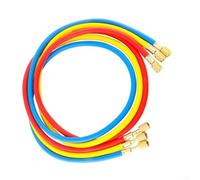Automobile air conditioning filling hose compatible with R410, R22, and R134a, designed with 1/4 inch BSPT interface and reinforced rubber for high pressure resistance (1 meter)