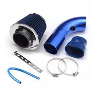 Automobile air intake hose 76mm Car Refitted Winter Mushroom Head Air Filter Intake Pipe Filter Flow Cold Air Filter Aluminum Pipe Kit(Blue)