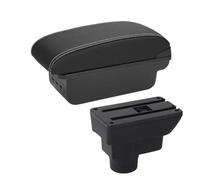 Automobile Arm Rest For Opel For Corsa D Armrest Backrest Interior Parts Storage Box Retrofit Accessories Car Armrest Box(B Black white 3USB)