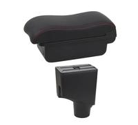 Automobile Arm Rest For Toyota For Yaris 2015-2021 Car Central Storage Modification USB Armrest Box Central Console Storage Box(B2 Red Line)