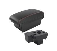Automobile Arm Rest for VW for Polo 2020 2021 2022 2023 2024 Armrest Box Car Dedicated Retrofit Storage Parts Accessories Car Armrests(A1 Black red NO USB)