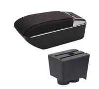 Automobile Arm Rest For VW For Polo 9N 3 2002-2009 Car Armrest Box Parts Storage Interior Accessories Car Armrests(D1 Black red No USB)