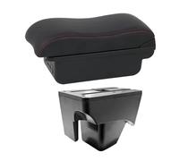Automobile Arm Rest for VW for TERA 2025 Leather Arm Rest Center Car Armrest Interior Modification Box Console Storage USB Car Armrests(C2 Red Line)