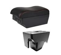 Automobile Arm Rest for VW for TERA 2025 Leather Arm Rest Center Car Armrest Interior Modification Box Console Storage USB Car Armrests(E2 Red Line)