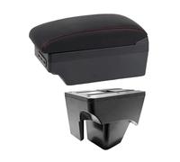 Automobile Arm Rest for VW for TERA 2025 Leather Arm Rest Center Car Armrest Interior Modification Box Console Storage USB Car Armrests(E1 Red Line)