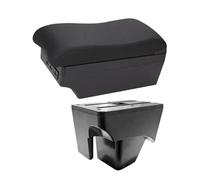 Automobile Arm Rest for VW for TERA 2025 Leather Arm Rest Center Car Armrest Interior Modification Box Console Storage USB Car Armrests(E2 Black Line)