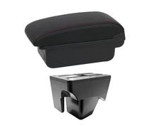Automobile Arm Rest for VW for TERA 2025 Leather Arm Rest Center Car Armrest Interior Modification Box Console Storage USB Car Armrests(B1 Red Line)
