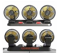 Automobile Cooling Fan - Three-Head Car Cooling Fan,2 Speeds, USB/12V/24V Air, Silent for SUVs, Cars, ATVs, Trucks, Buses, Tents, RVs, Cruise Ships