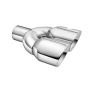 Automobile Exhaust Tailpipe 2.5" In 3.5'' Out 9. Long Bolt-on Dual Exhaust Tip Rolled Square End One Change Two Double Edge Cut Bent Tailpipe Exhaust Nozzle