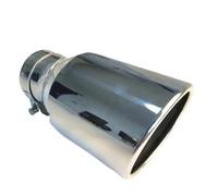 Automobile Exhaust Tailpipe Automobile Muffler Tail Pipe Stainless Steel Silver Large Caliber 114 Universal Throat Oblique Exhaust Head Exhaust Nozzle(76MM IN-89MM OUT)