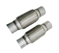 Automobile Exhaust Tailpipe，Car Tail Pipe Universal Car Tube Telescopic Flexible Connection Braid Bellows Stainless Steel Muffler Connector Welded(Slotting I.D63MM)