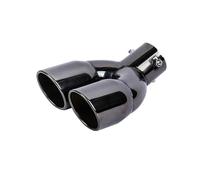 Automobile Exhaust Tailpipe Universal Car Exhaust Muffler Tip Round Stainless Steel Tail Rear Chrome Pipe ID 76MM Pipe(Bend Titanium black)