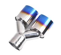 Automobile Exhaust Tailpipe Universal Dual Burnt Blue Stainless Steel Exhaut Pipe Single Layer Edge Double Shinny Car Muffler Tip Pipe(60-89mm)