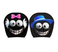 Automobile Head Rest Covers - 1.02 Inch 2 Piece Cartoon Eyes Decoration for Cars, Trailers with Soft Fabric Cushion Protection, Fun Interior Style, Universal Fitting Trucks, Mpvs