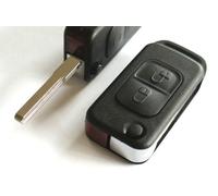 Automobile Locksmith 2 button remote key shell with flat key blade HU64 for Mercedes key