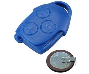 Automobile Locksmith Repair Kit Compatible For Ford Transit Connect Mk7 3 Button Blue Remote Key Case & Battery VL2330