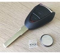 Automobile Locksmith Repair Kit for Porsche Boxster 911 Cayman 3 Button Remote Key Shell Battery Switches Blade