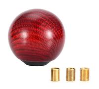 Automobile Universal Round Shift Knob,Carbon Fiber Universal Car Gear Shift Knob Head Shifter Lever Round Ball Shape (Red)