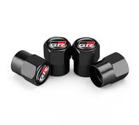 Automobile Valve,Tyre Valve Caps,Stem Dust Caps,for GR Sport Yaris 86 Corolla Camry Hilux Supra C-HR Highlander RAV4 Easy Grip Valve Stem,Beautiful And Durable Car Accessories,F-Black