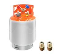 automoris 30LBS Refrigerant Recovery Tank with Float Switch,Upgraded Reusable Recovery Tank HVAC for All Refrigerant, 30 lb. Capacity ac Recovery Tank HVAC with 2 Pcs ¼ to ½ Adaptor, Orange