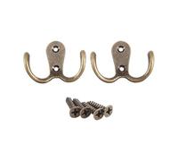 Automotive 2 X Screw Hook Retro Metal Double Hook Metal Wall Mount Hanger Coat Antique Bronze Compatible With Hats