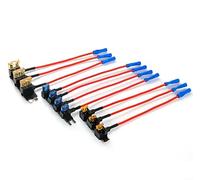 Automotive Add-a-Circuit Kit 10 Pack with Standard TAP Blade Fuse Holder for In-Car Electronics Installation and Power Splitting