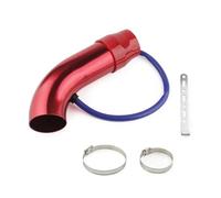 Automotive Air Intake Pipe Alumimum 3'' 75mm Universal Car Cold Air Intake System Turbo Induction Pipe Tube Silver Black Red Blue Color(Red)