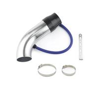 Automotive Air Intake Pipe Universal Alumimum 3'' 75mm Car Cold Air Intake Turbo Induction Pipe Tube Silver Black Red Color(Silver)