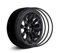 Automotive Alloy Wheel Rim Protector - Covering The entire rim of The wheel hub - Strips for Curb Rash Prevention - Set of 4 Rim Protector Easy to Install(18'',Black)